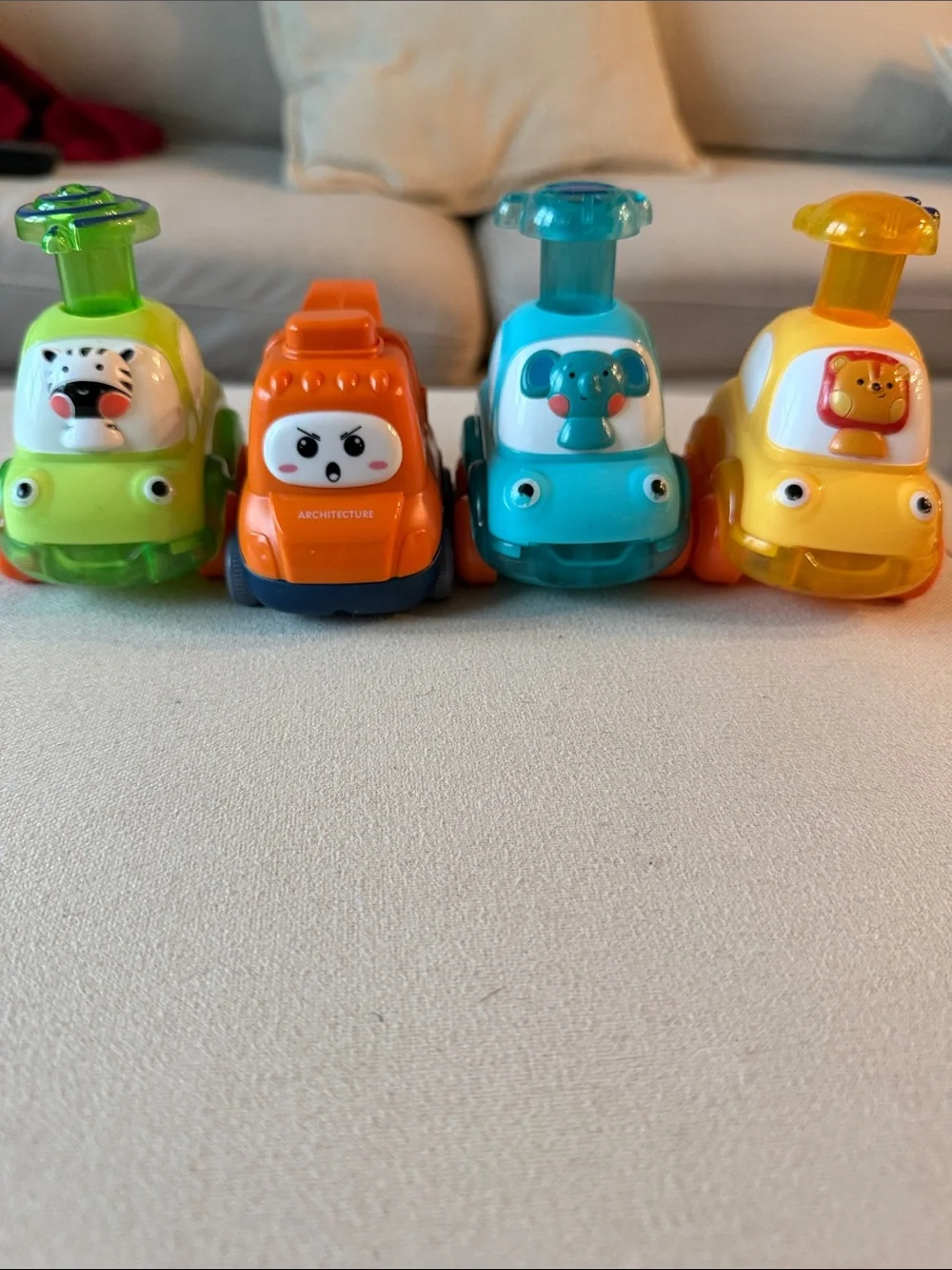Kids Push Toy Car Set - Green, Orange, Blue, Yellow